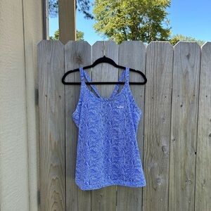 Reebok Activewear  Tank Top blue white size large yoga gym‎ workout abstract